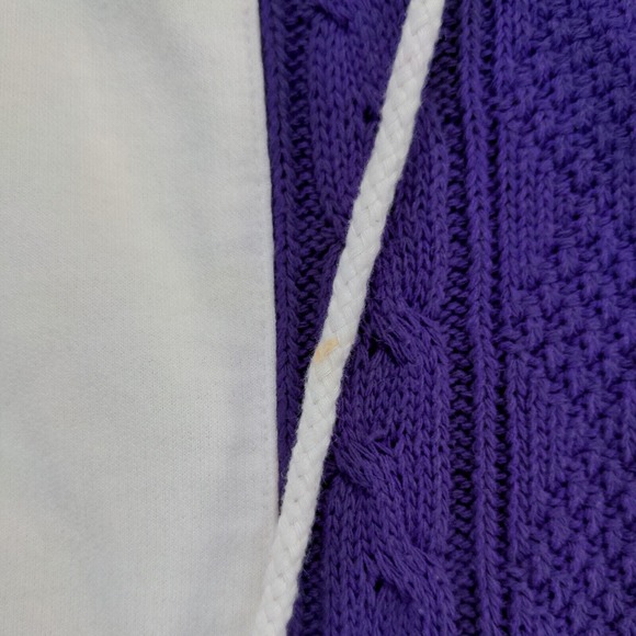 Blast Men's Pullover Sweater White Purple Colorful Striped Size 2X - Picture 9 of 13